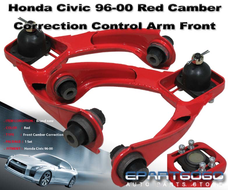 1996 2000 HONDA CIVIC EK FRONT UPPER CAMBER ARM KIT RED  