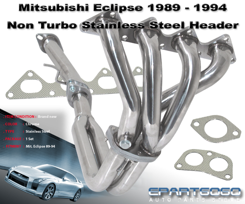 1990 1994 Eclipse Talon Laser NT Non Turbo 4 2 1 3pc Stainless Exhaust Header