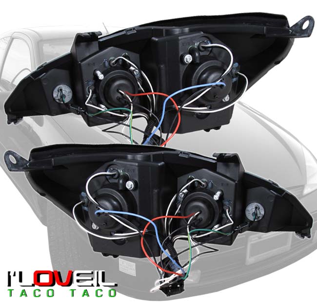 2000 2004 Ford Focus Halo Projector Headlights Smoked